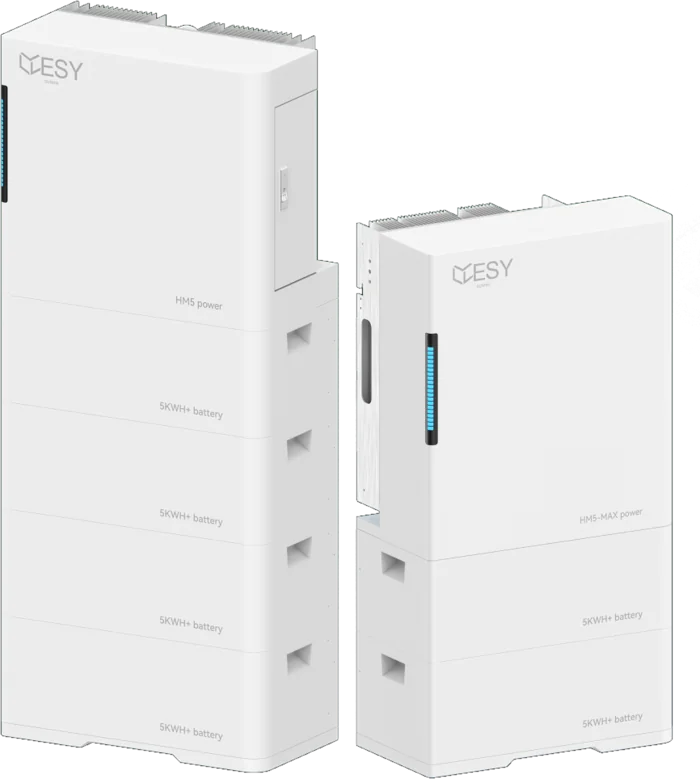 ESY HM5 en HM5 Max thuisbatterijen met gestapelde batterijmodules