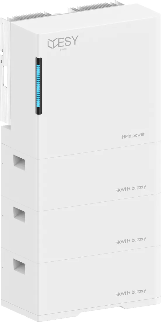ESY thuisbatterij: omvormer met gestapelde batterijmodules
